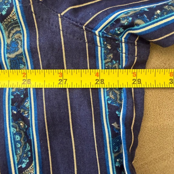 VTG Express Rider 2XL Western Pearl Snap Shirt Blue Paisley Stripe Split Panel - Picture 8 of 9